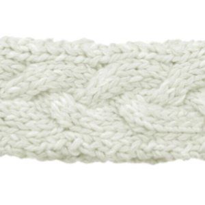Brand New Unisex Chunky Cable Knit Headband White With a Hint of Shine- 8.5x4 in